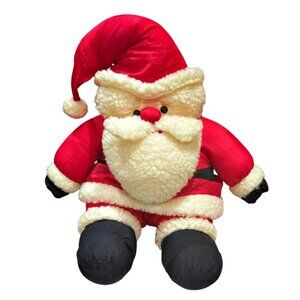 Vintage Santa Claus Nylon Christmas Plush Stuffed Parachute 1990s World Bazaars